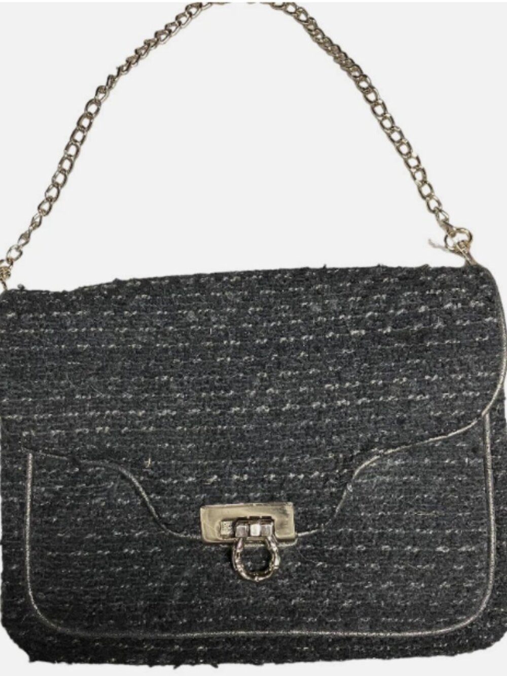 ELAINE TURNER MAKELL BLACK TWEED LG ENVELOPE PURSE
